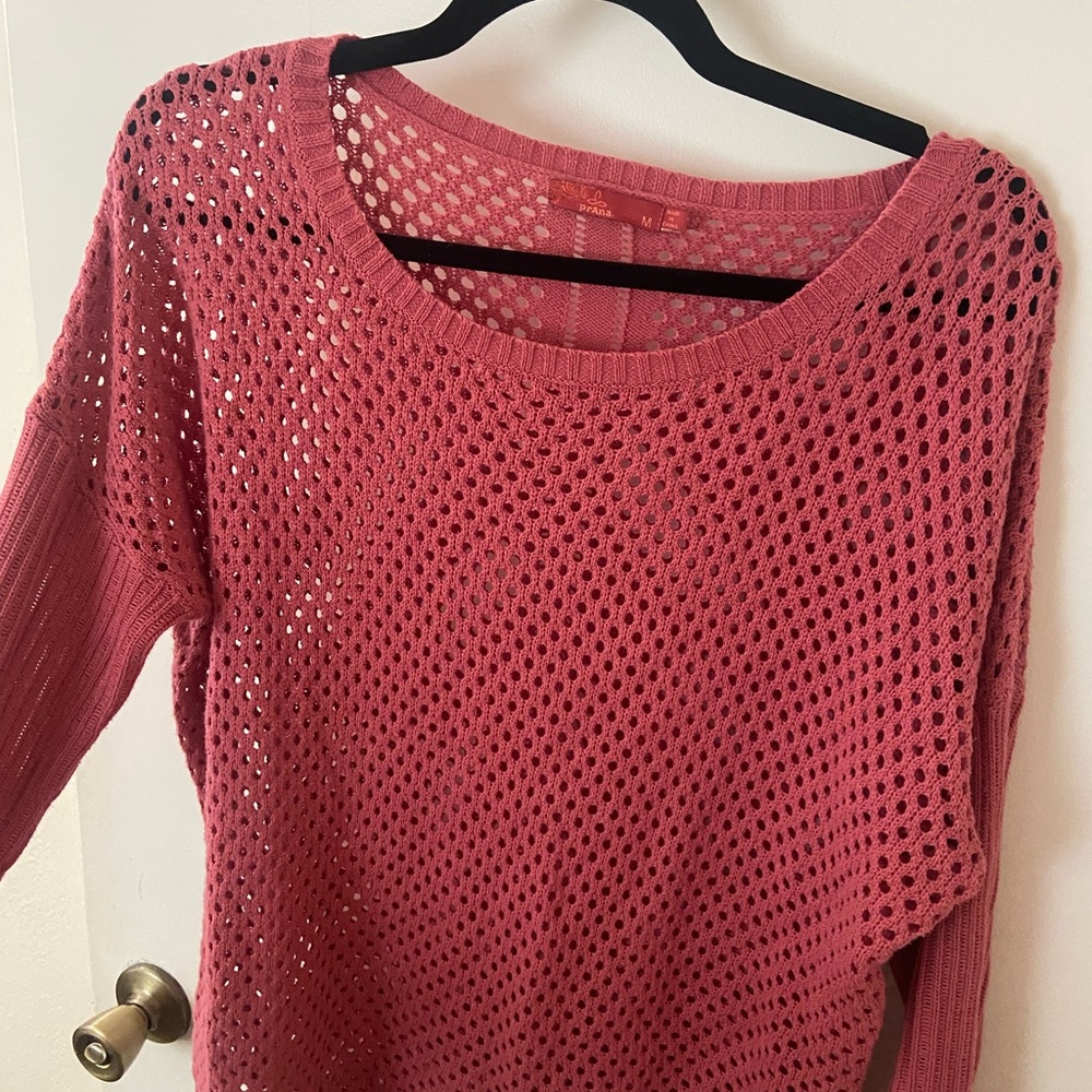 Prana Women's Organic Cotton Pink Knit Sweater